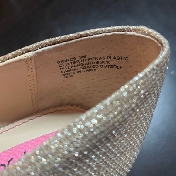 Betsey Johnson Gold Glitter Heels with Bow Women’s 8 - Picture 7 of 10